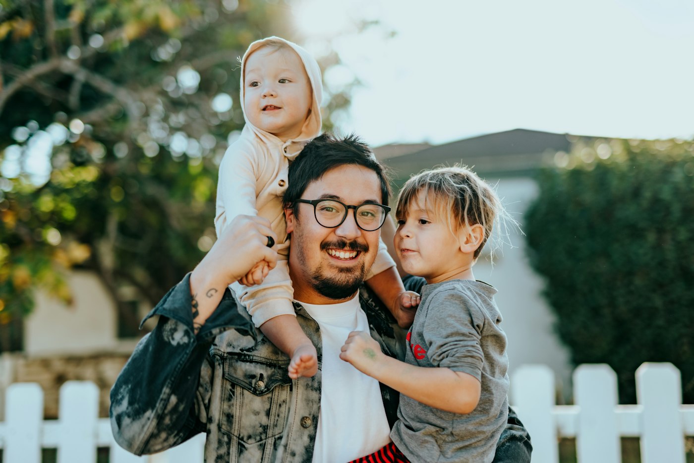 Family relaxing together at home