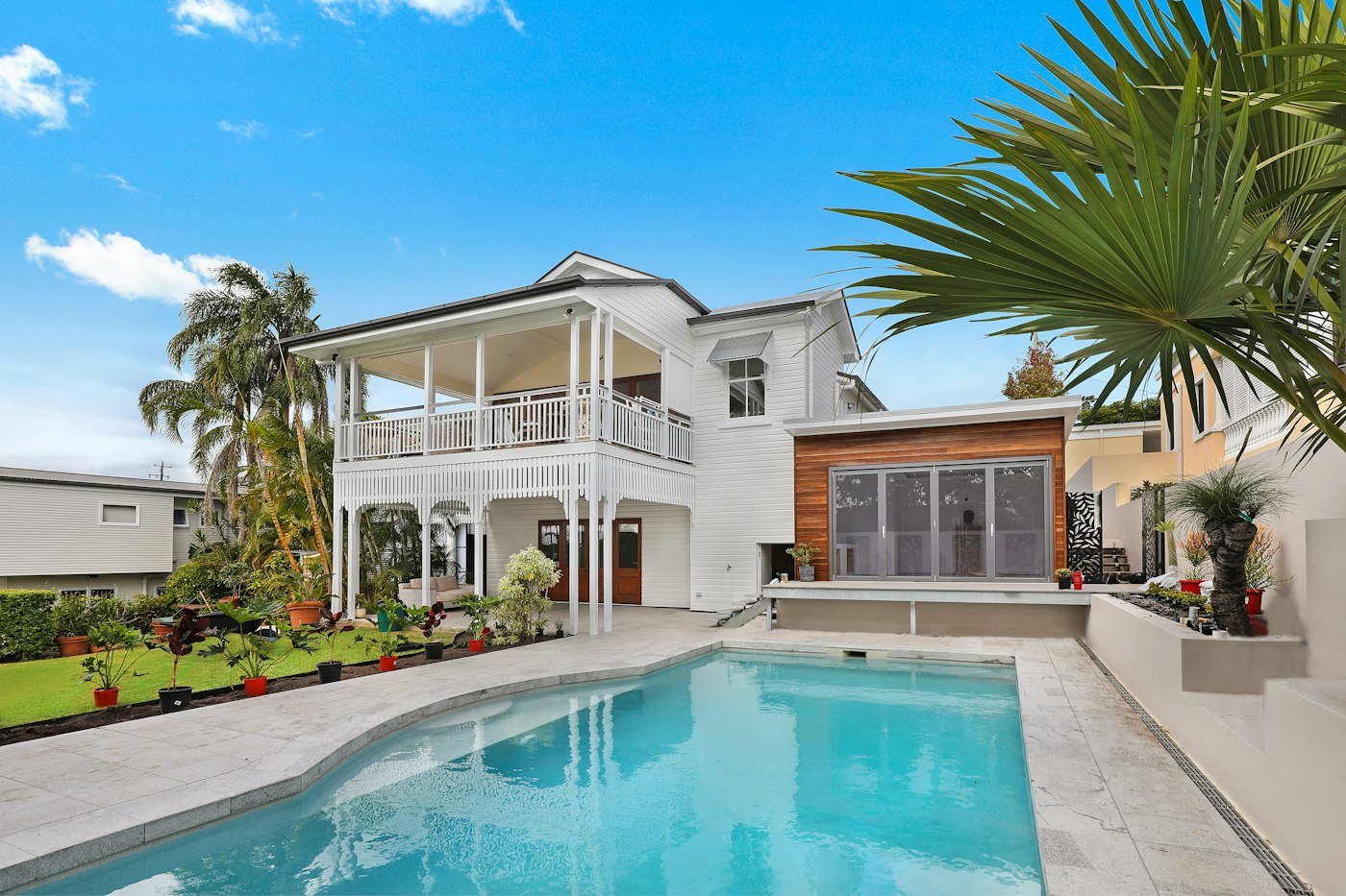 A detached family home with a garden